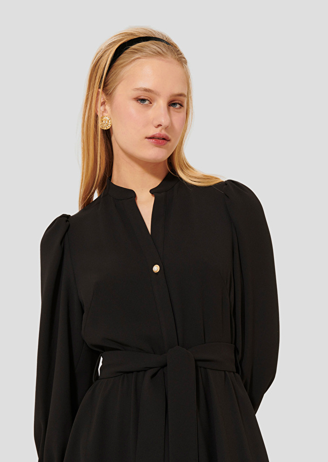Black crepe dress Rivoltina Charcoal TARA JARMON US