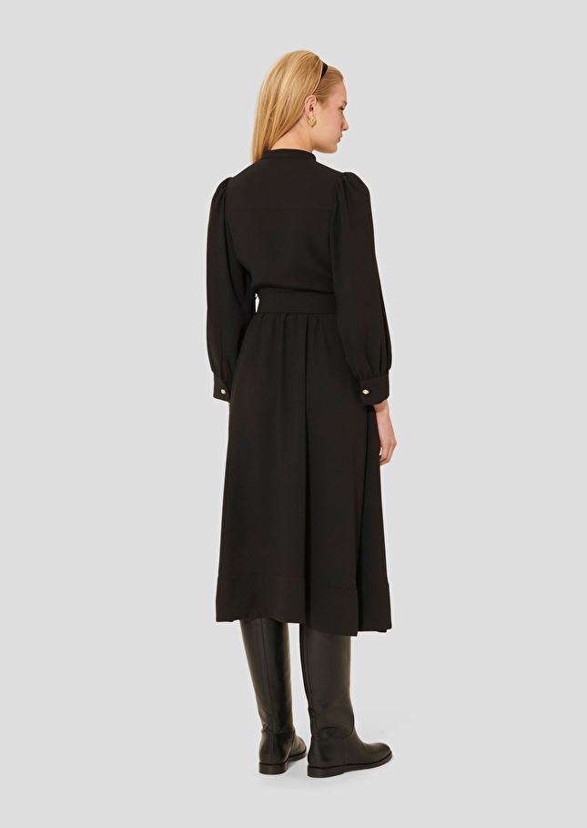 Black crepe dress Rivoltina Charcoal TARA JARMON US