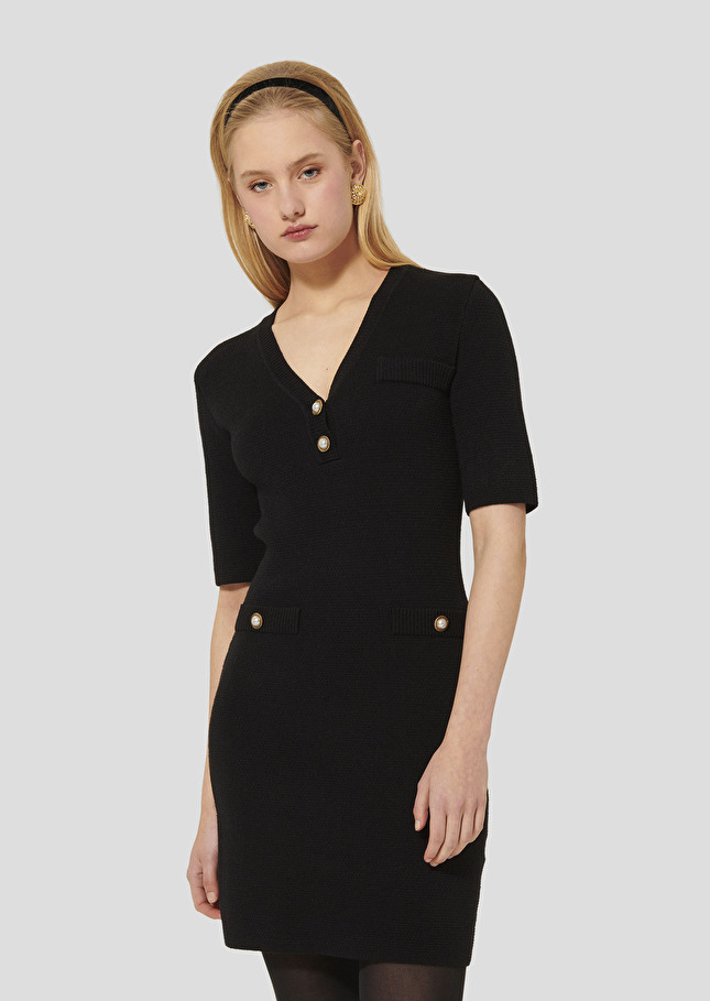 Black knitted dress Ruthie Charcoal TARA JARMON US