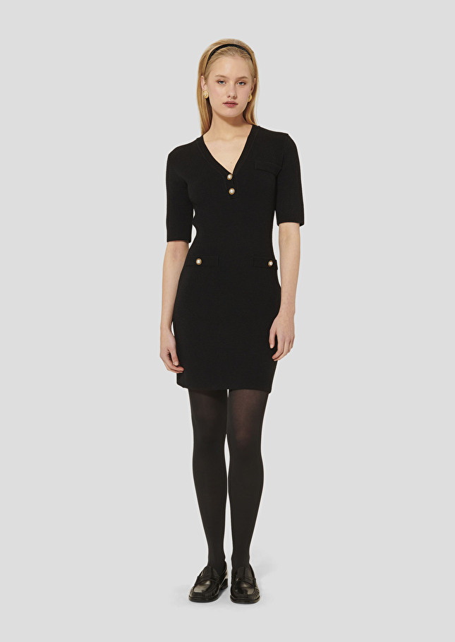 Black knitted dress Ruthie Charcoal TARA JARMON US