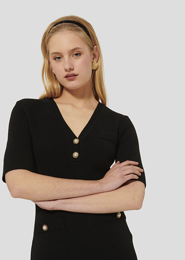 Black knitted dress Ruthie Charcoal TARA JARMON US