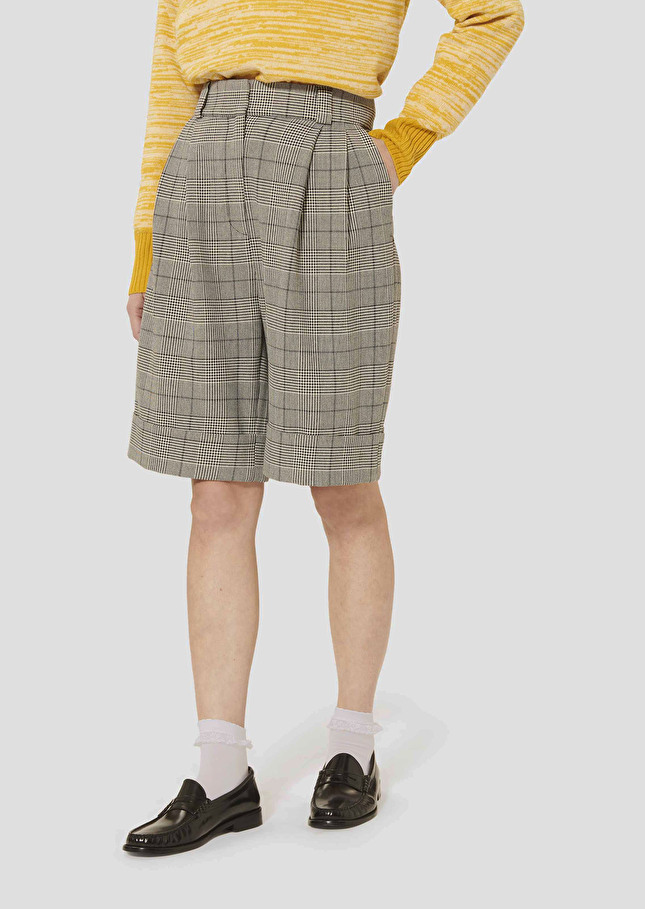 Grey glen plaid shorts Swan Charcoal TARA JARMON US