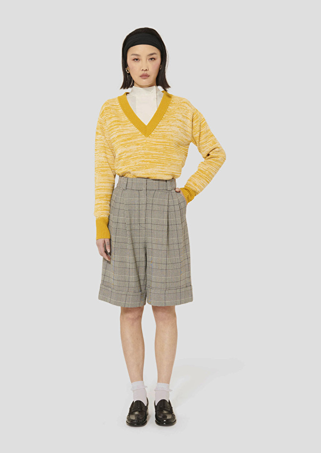 Grey glen plaid shorts Swan Charcoal TARA JARMON US