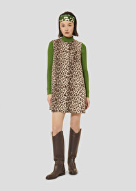 Brown leopard printed dress
