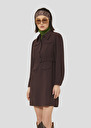 Brown crepe dress Roya Chocolate TARA JARMON US