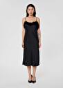 Black fluid satin dress Reaney Black TARA JARMON US