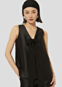 Black satin top Topaze Black, Off-white TARA JARMON US