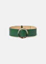 Green smooth leather belt Lauren Black, Cactus, Craie TARA JARMON US