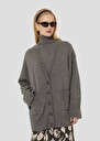 Grey cardigan in merino wool and alpaca Ginger Gray grey TARA JARMON US