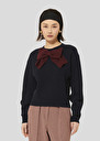 Midnight blue wool sweater Phoebe Night, Off-white TARA JARMON US