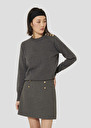 Grey wool sweater Prunette Black, Gray grey, Off-white TARA JARMON US