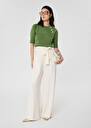 Green wool sweater Pastelle Black, Cactus, Gray grey, Off-white TARA JARMON US