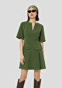 Green crepe dress Riyu Black, Cactus TARA JARMON US