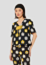 Black with flames print top Thylane Charcoal TARA JARMON US