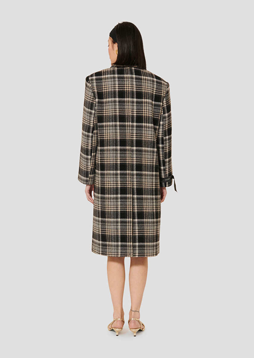 Grey tartan coat Marcel Grey TARA JARMON US