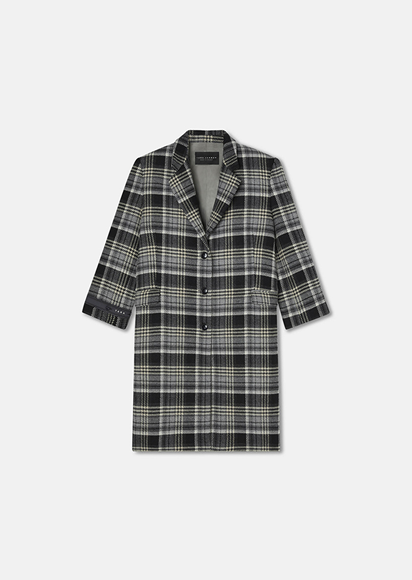 Grey tartan coat Marcel Grey TARA JARMON US