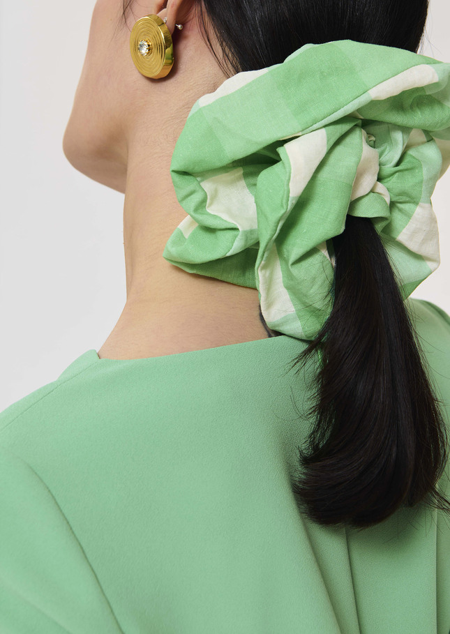 Chouchou green gingham scrunchie Green TARA JARMON US
