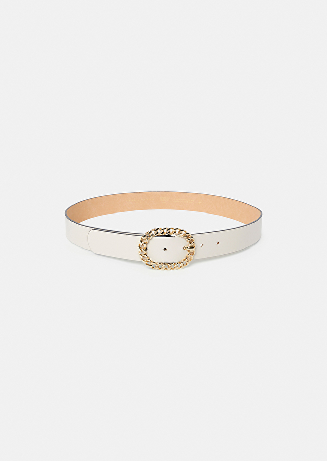 Gigi belt ecru leather Craie TARA JARMON US