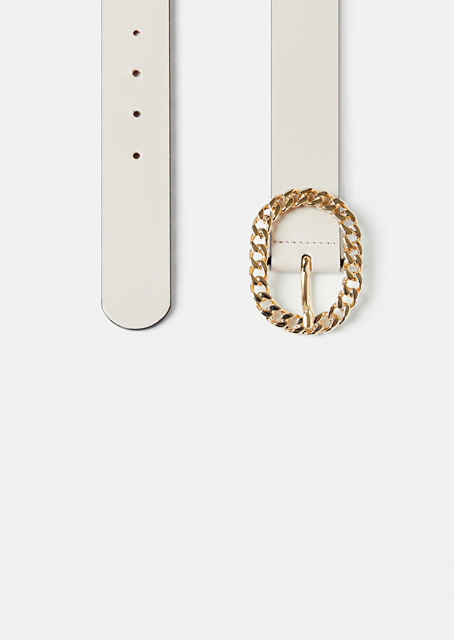Gigi belt ecru leather Craie TARA JARMON US