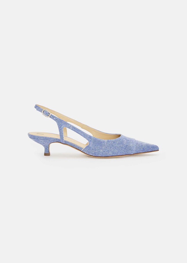 Kaia gold blue denim loafers Indigo TARA JARMON US