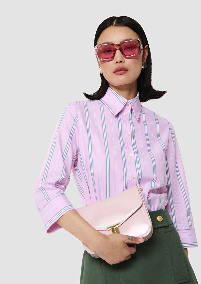 Charlot pink ribbed poplin shirt Blush TARA JARMON US