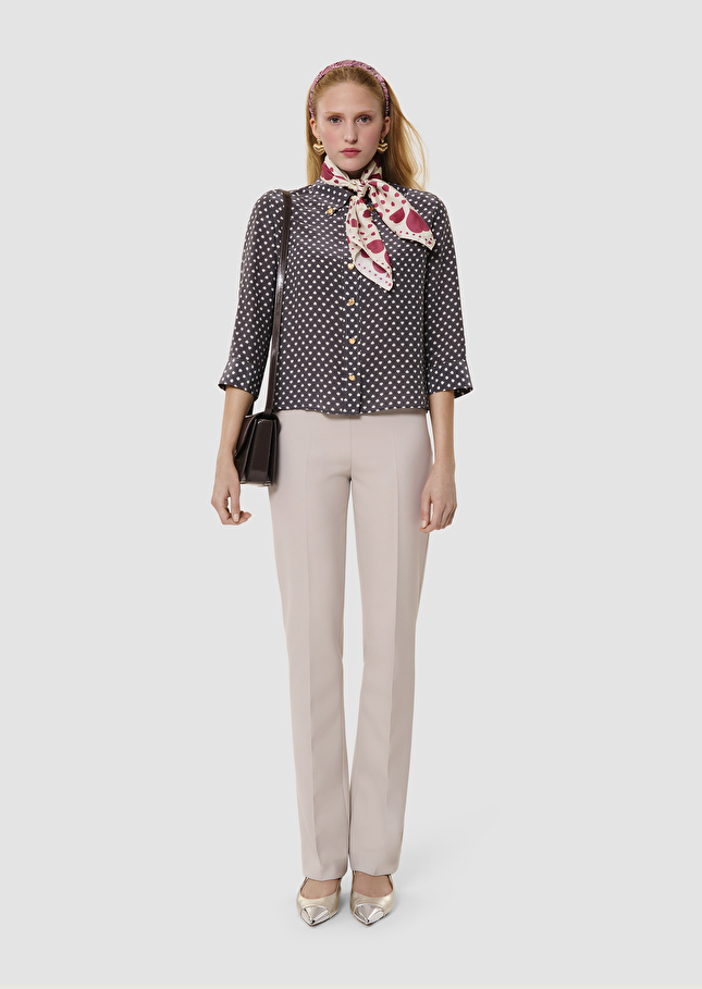 Charlot grey poplin shirt with white hearts Grey TARA JARMON US