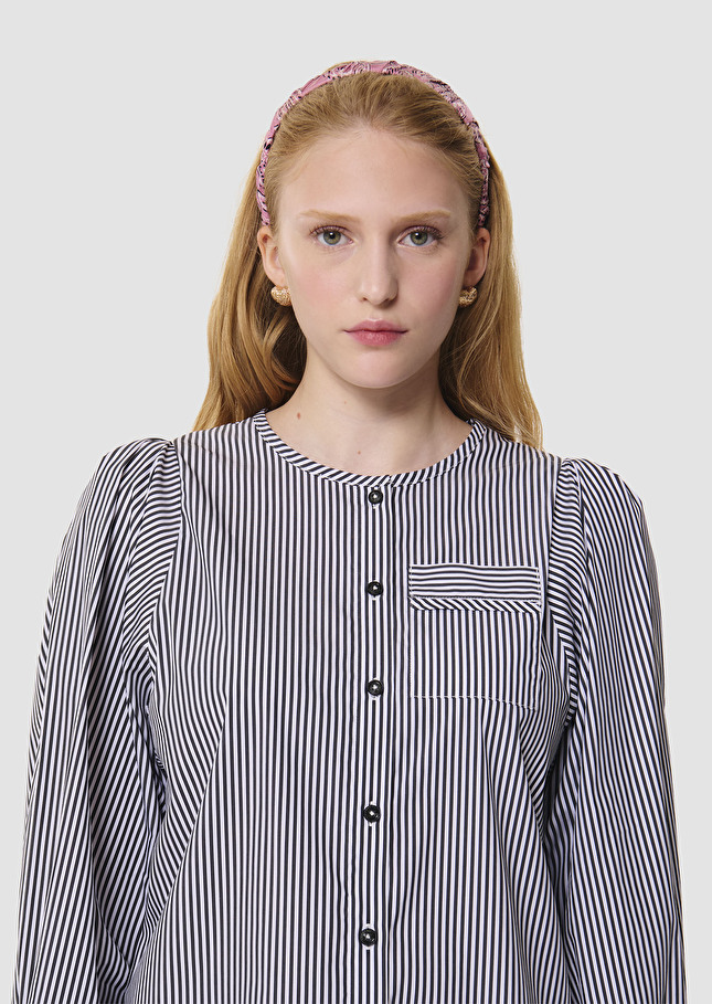 Candeur grey ribbed poplin shirt Charcoal TARA JARMON US