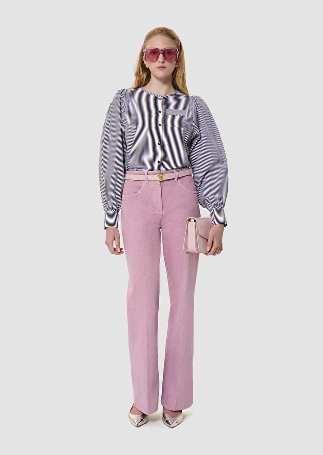 Candeur grey ribbed poplin shirt Charcoal TARA JARMON US