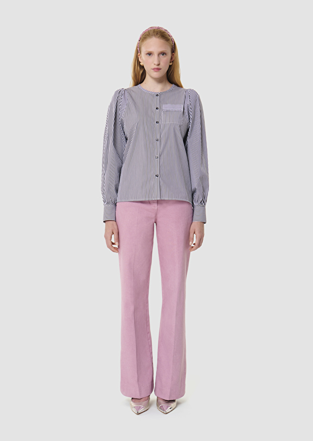 Candeur grey ribbed poplin shirt Charcoal TARA JARMON US
