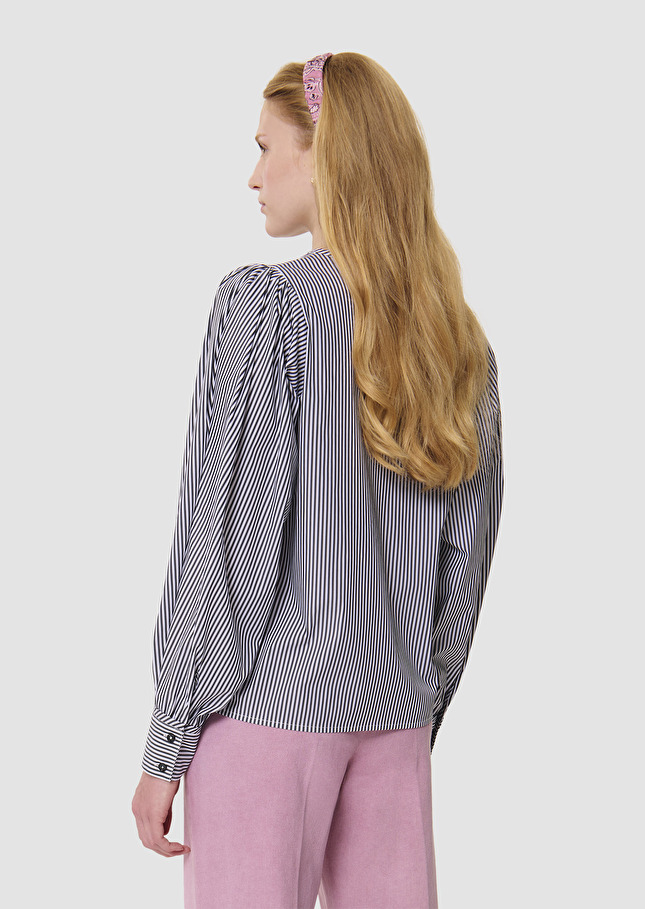 Candeur grey ribbed poplin shirt Charcoal TARA JARMON US