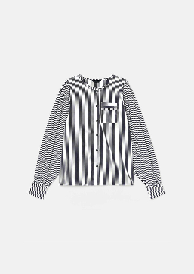 Candeur grey ribbed poplin shirt Charcoal TARA JARMON US