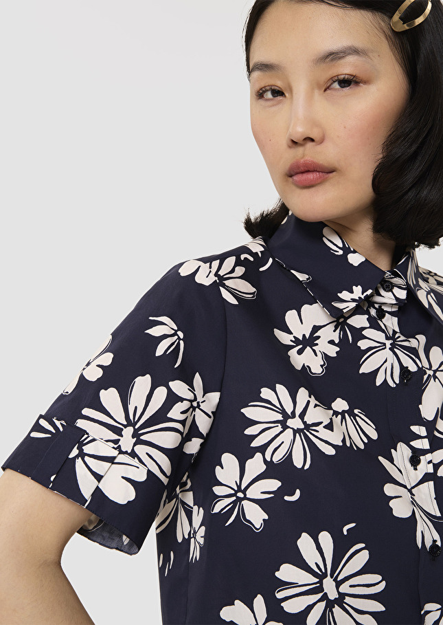 Charles midnight blue with a floral print Night TARA JARMON US