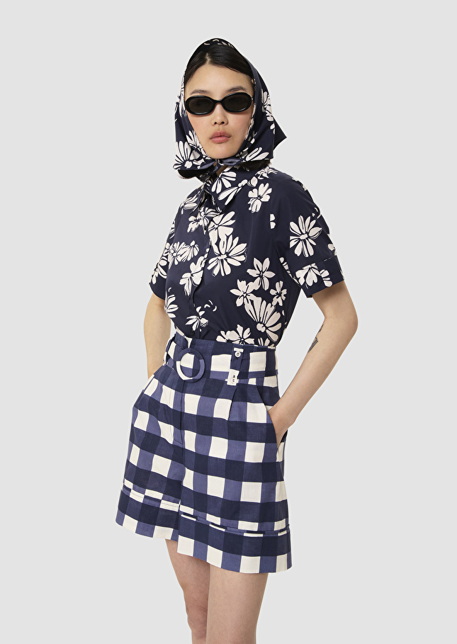 Charles midnight blue with a floral print Night TARA JARMON US