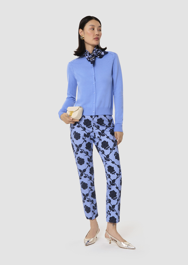 Ginno blue cardigan in merino wool Horizon TARA JARMON US