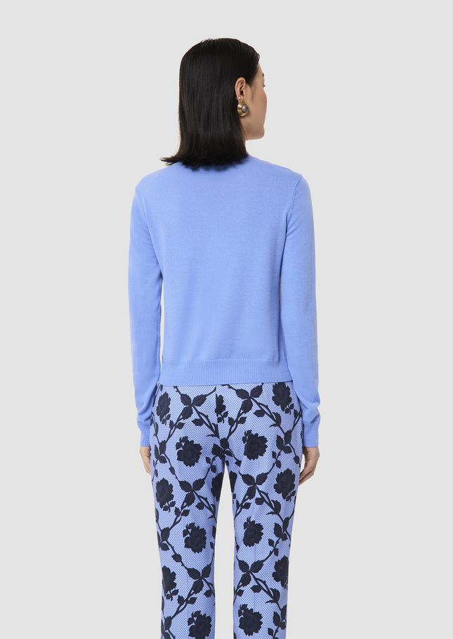 Ginno blue cardigan in merino wool Horizon TARA JARMON US
