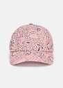 Carole pink bandana pattern cotton and linen cap Blush, Grey, Rosewood TARA JARMON US