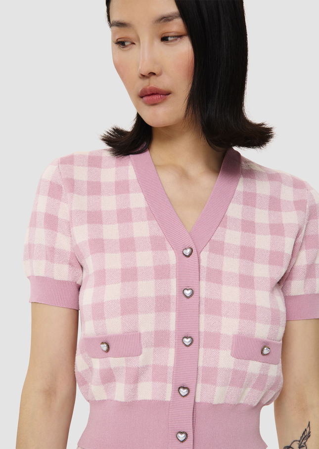 Gavril pink gingham cardigan Old pink TARA JARMON US