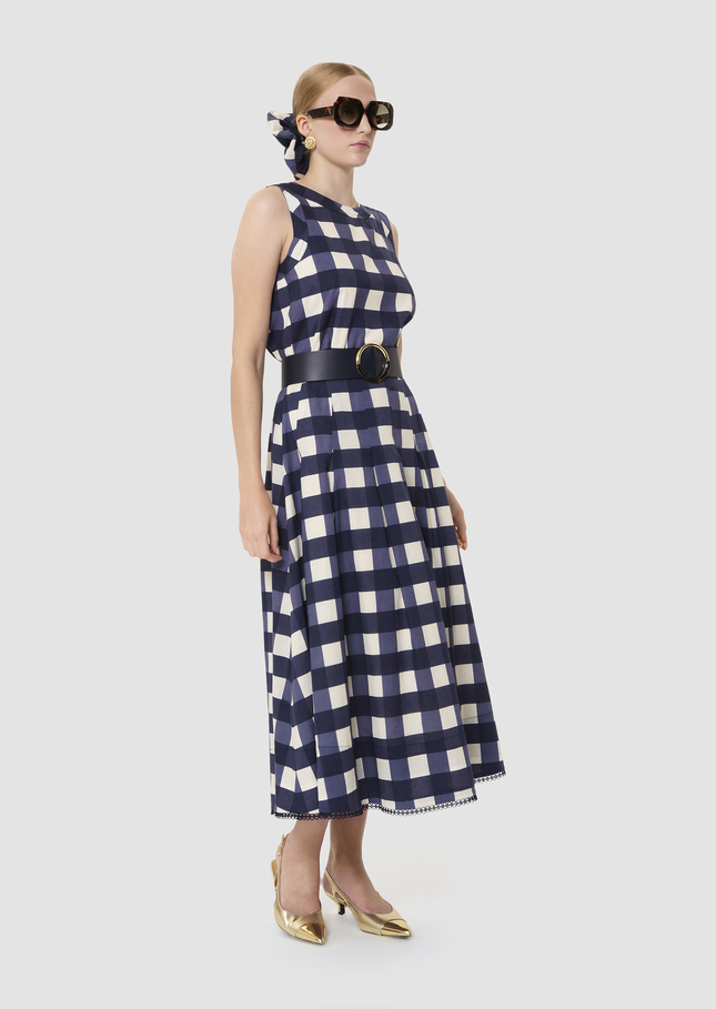 Javoue midnight blue gingham skirt Night TARA JARMON US