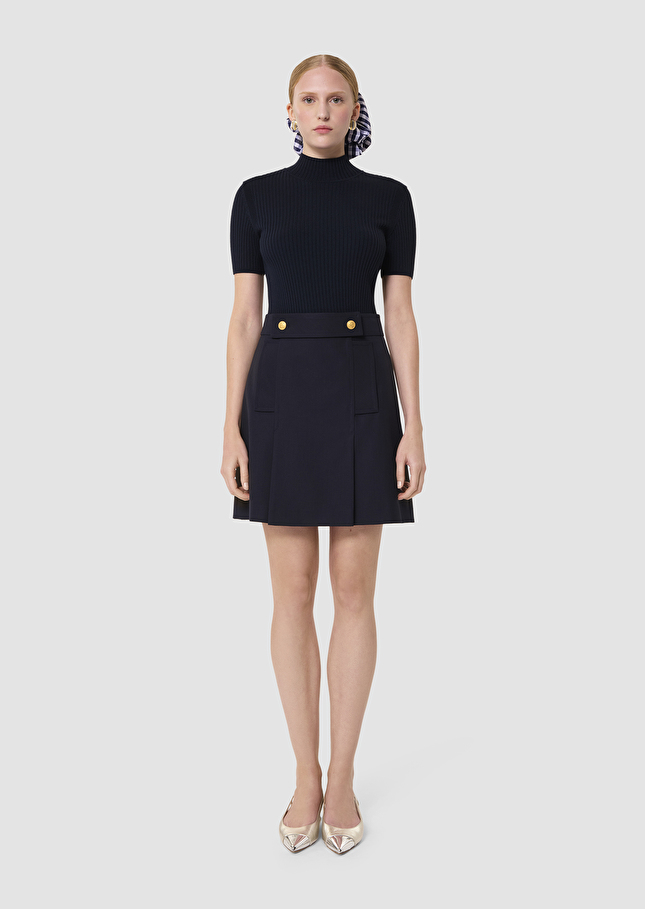Jimmy midnight blue tailored wool skirt Night TARA JARMON US
