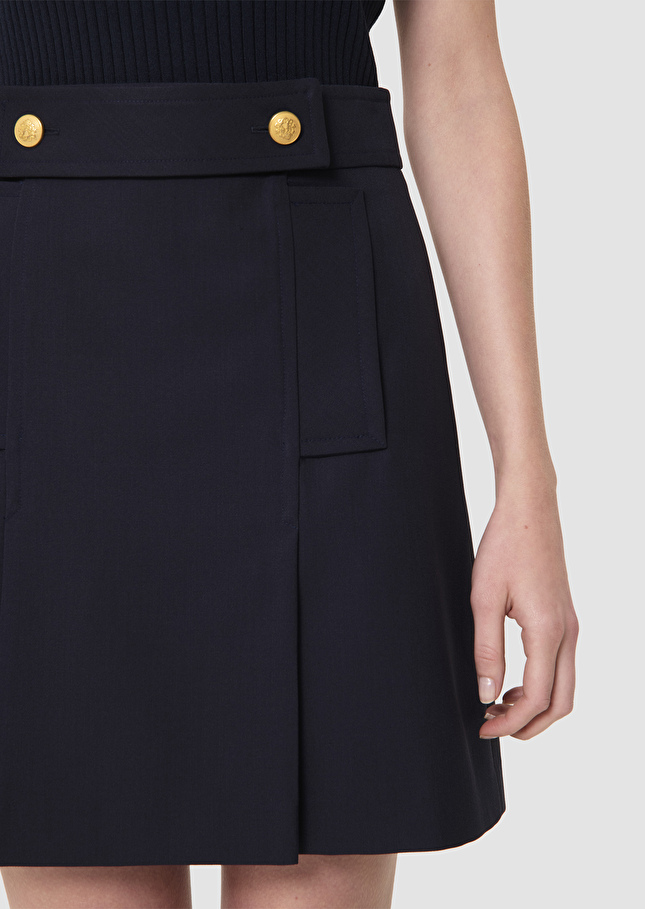 Jimmy midnight blue tailored wool skirt Night TARA JARMON US