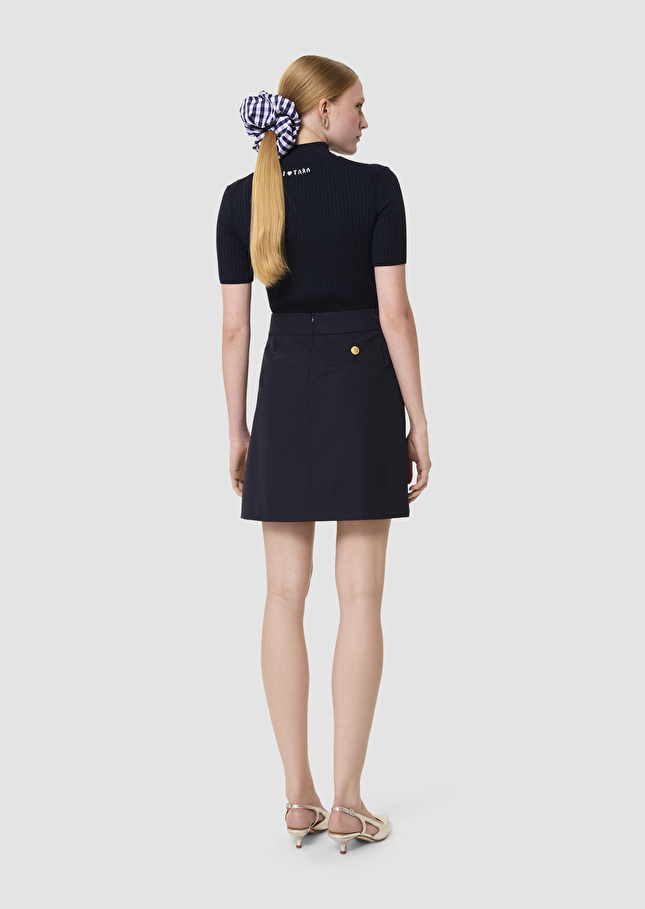 Jimmy midnight blue tailored wool skirt Night TARA JARMON US