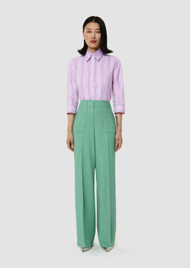 Pan green in flammed fabric Green TARA JARMON US