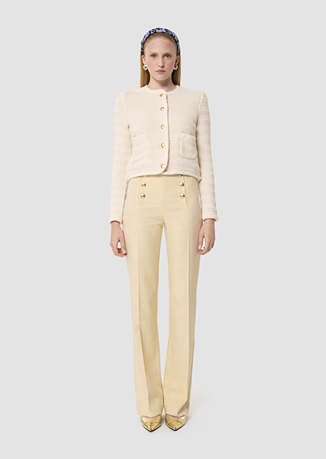 Pepino yellow tailored canvas pants Vanilla TARA JARMON US