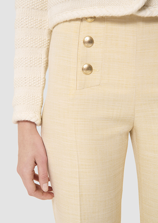 Pepino yellow tailored canvas pants Vanilla TARA JARMON US