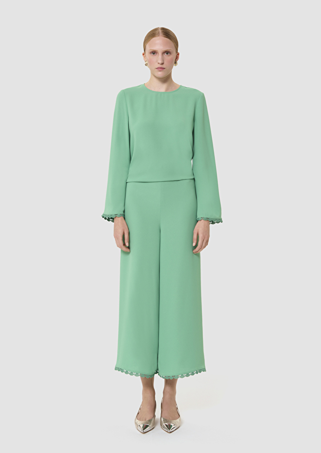 Positive green crepe pants Green TARA JARMON US