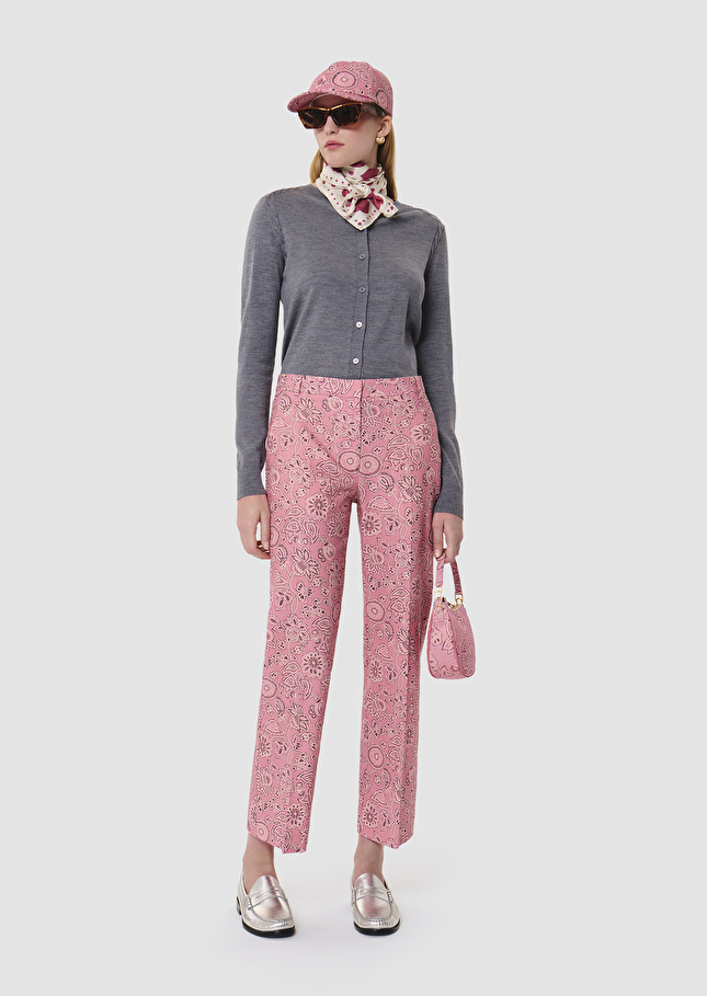 Pampille pink pants with bandana pattern Rosewood TARA JARMON US