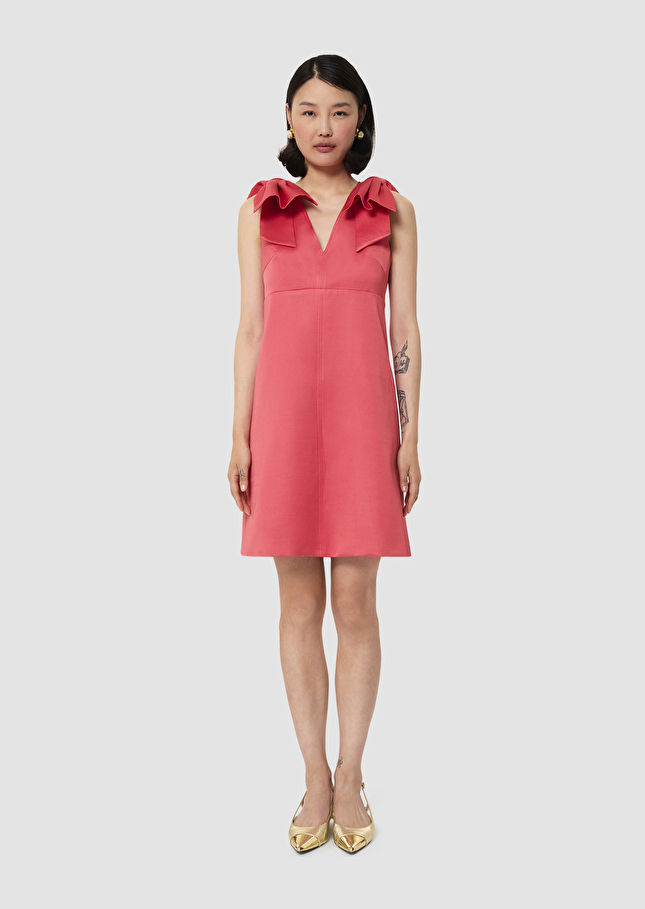 Remarquable red satin linen dress Poppy TARA JARMON US