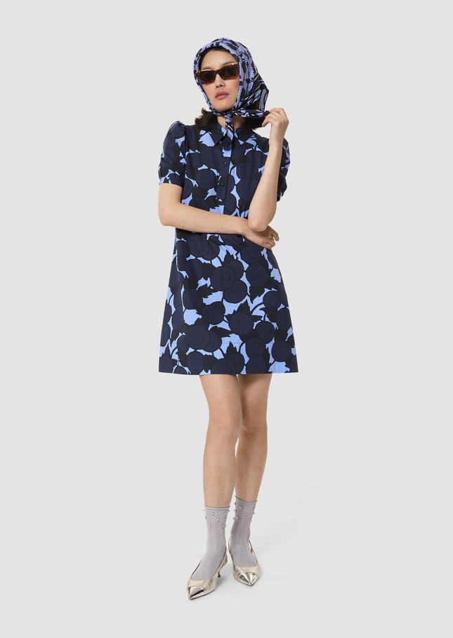 Romancine blue cherries print dress Horizon TARA JARMON US