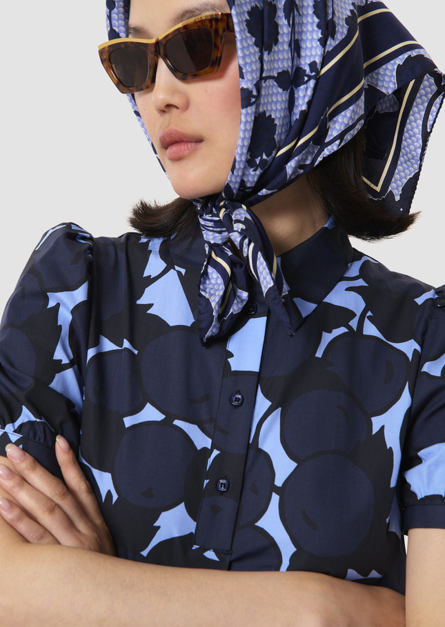 Romancine blue cherries print dress Horizon TARA JARMON US