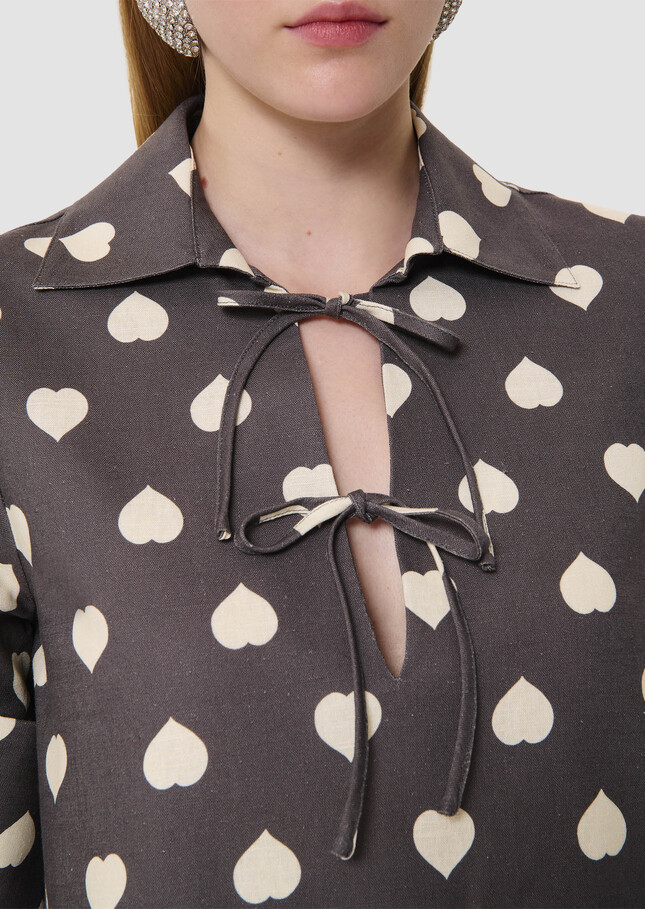 Reyes grey dress with white hearts Grey TARA JARMON US